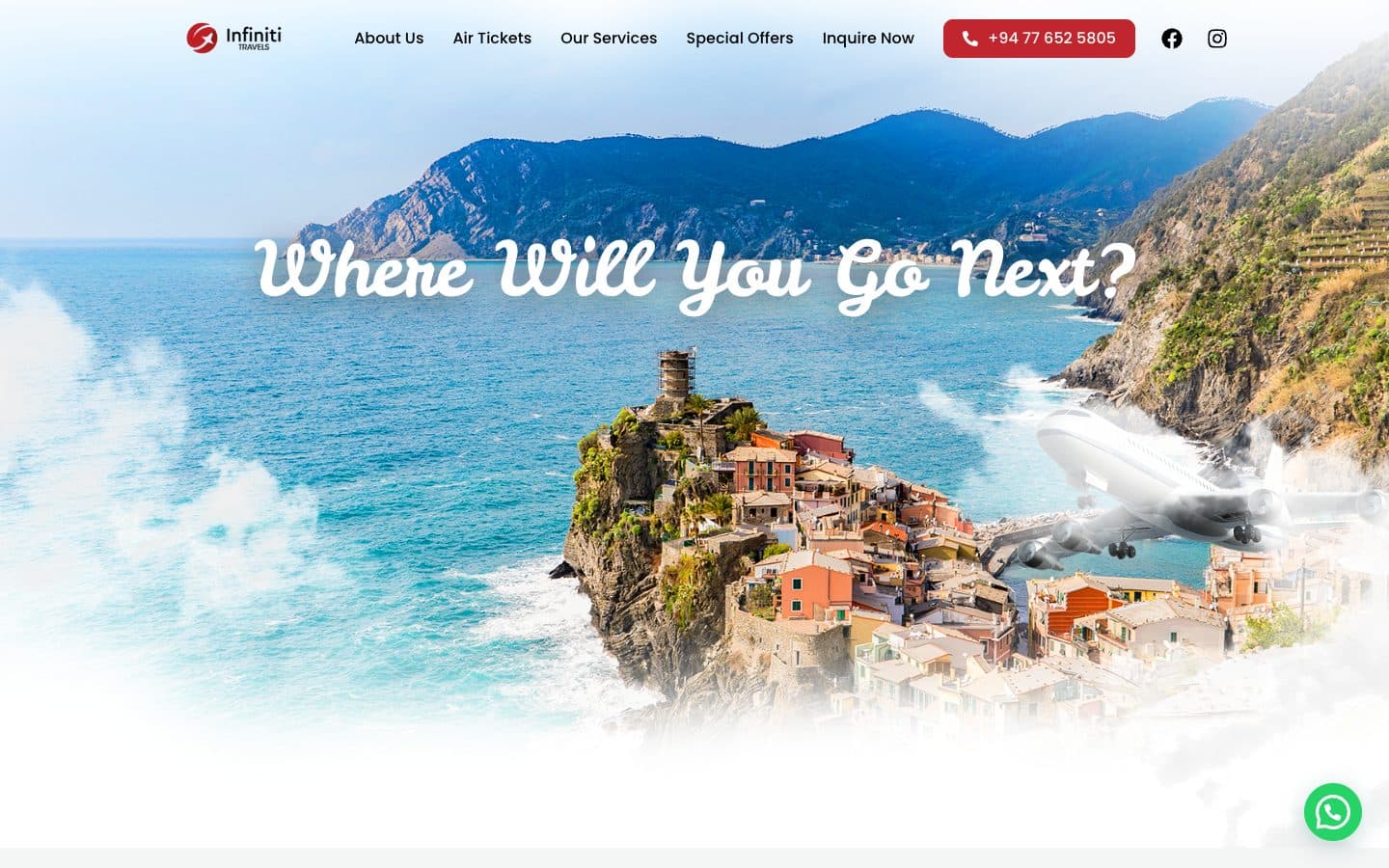 Infiniti Travels website – desktop